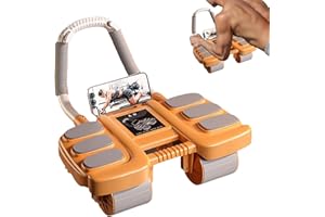 JOPWUE Roue abdominale d'entraînement à rebond automatique, roue abdominale avec support de coude, roue ventrale saine avec support de téléphone pour la maison, le fitness, la salle de sport