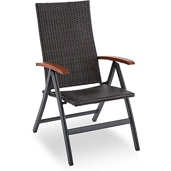 vidaXL 2X Gartenstühle Poly Rattan Stuhl Klappstuhl Terrassenstuhl