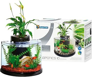 superfish aquarium fish tank aquaponics 10 litres with led