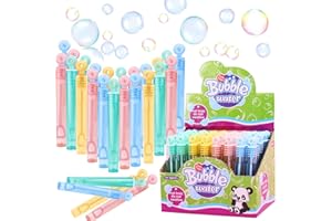 QUNKUN Set di bolle di sapone per bambini, 48 pezzi, mini bolle di sapone, bacchette per bolle di sapone, giocattoli, bolle colorate per matrimoni, feste di scuola, giardino, carnevale, regalini