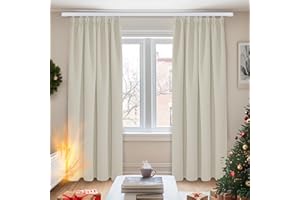 Deconovo Cortina opaca con cinta fruncida, ancho 140 y 117