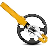 GADLANE Blocca Volante Auto Alta visibilità Bloccasterzo Auto Furgone Roulotte Universale Antifurto con 2 Chiavi (Giallo)