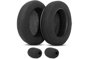 TaiZiChangQin Podkładki na uszy zestaw piankowy do mikrofonu zamiennik kompatybilny ze słuchawkami HyperX Cloud Revolver / Cloud Revolver S (materiałowe wkładki do uszu)