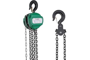 Paranchi a catena manuale con gancio per carichi pesanti, paranco a catena STANEW 2 tonnellate, altezza di sollevamento 5 m, verde catene
