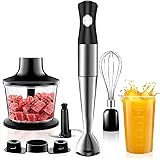 NWOUIIAY Frullatore a Immersione 1200W 6 in 1 Velocità Infinitamente Variabile Multifunzionale Minipimer Immersione Inossidab