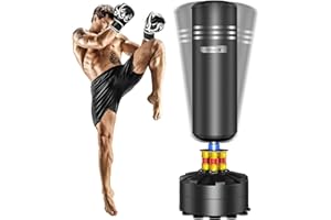 Dripex Free Standing Punch Bag - Heavy Duty Pedestal Stand Boxing Bag, Freestanding Punching Bag for Adult MMA Muay Thai Home Gym Training (5.7ft/69″)