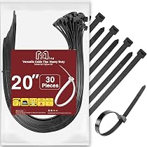 50 Extra Starke Kabelbinder – 50 Cm Lang, Schwarz, UV-beständig, Für Innen & Außen (54,4 Kg Zugfestigkeit)