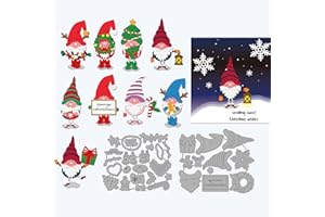 GLOBLELAND 2 Set di Fustelle ad Angolo di Babbo Natale con Gnomo per Fare la Decorazione di Carte Fiocco di Neve Ghirlanda di Natale Stick Stagno Cut Dies Stencil per Scrapbooking Album di Foto