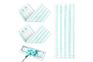 JiangLin 3-pak wymiennych nakładek na mopy z zatrzaskiem do Leifheit Profi XL Micro Duo / Cotton Plus | 2 włókna mikrofibry do wszystkich podłóg | Szybkie usuwanie plam i wysoka jakość czyszczenia