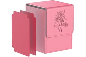 Bheddi Scatola Box Porta Carte per YGO TCG Carte, con 2 Piastra di Partizione-Contiene fino a 110 carte-Magnetic Flip Deck Box (MGirl-Rosa)