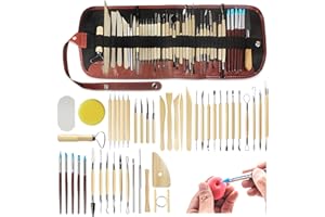 DASYUSUO 46Pcs Herramientas Arcilla Juego Herramientas Cerámica Arcilla Modelado Herramientas Escultura Arcilla para Tallado de Arcilla,DIY Arte Cerámica Principiantes Amateur Profesional