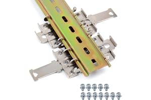 Clips de Montage Sur Rail Din Kit - LNSYSNS 2 Adaptateur rail DIN avec 12 Vis, Rail din 200 x 35mm - Pour la Fixation et la Sécurisation de Cartes de Circuits Imprimés ou D'appareillages électroniques