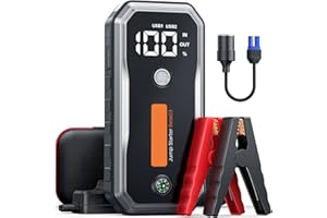 BUTURE VAC Booster Batterie Voiture 6000A, 26800mah Batterie Voiture Portable Jump Starter (Jusqu’à 10l Diesel Ou All Gas) Démarrage De Voiture avec Grand Écran LCD,Lampe à LED,Pinces Intelligentes