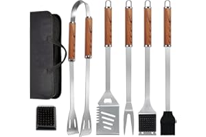KALAHOL 7-in-1 BBQ Tools Set Extra Thick Stainless Steel Grill Tool Set with Storage Bag, Premium Complete Outdoor BBQ Utensils Set Professional Barbecue Accessories BBQ Kit for Men and Women Gift