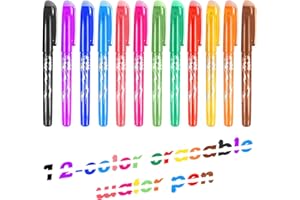 Wffeila Radierbarer Kugelschreiber,Radierbarer Tintenroller,Kugelschreiber mit Radiergummi,Radierbarer Gelschreiber,Radierbare Stifte mit Thermosensitive Tinte für Kinder (Mehrfarbig, 0.7)