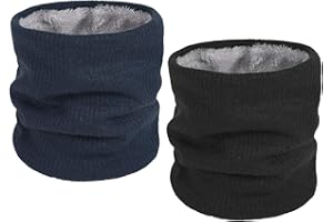 QKURT Scaldacollo invernale, sciarpa scaldacollo foderata in pile lavorato a maglia termica unisex per camminare all'aperto sciare all'aperto