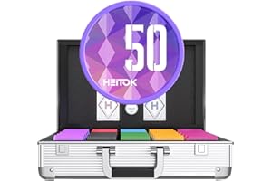 HEITOK Set da poker con chip numerati, 1000 fiches da casinò ponderate da 11,5 g, 2 mazzi con custodia impermeabile per giochi Texas Holdem e Blackjack