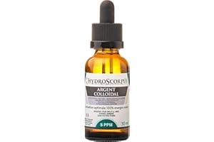 HYDROSCORPUS Argent Colloïdal 5 PPM ● Compte-goutte 30 ml ● 100% Naturel ● Ionisation optimale 100% énergie solaire ● Fabriqué en France ● Protections produits 100% compostables …