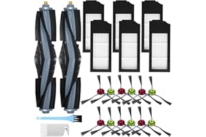 AiLomey Accessoires pour Ecovacs Deebot X1 Omni / X1 e Omni / X1 Turbo / X1 / X1 Plus Aspirateur, 2 Brosse Principale, 12 Brosses Latérales, 6 Filtres, 2 Brosse de Nettoyage