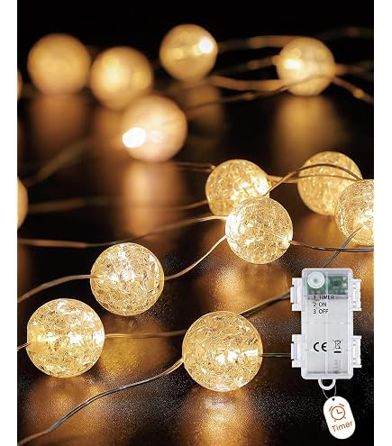 2er-Set LED Lichterkette Mit Timer – 2 M, 20 LEDs Warmweiß, Batteriebetrieben, IP65 Wasserdicht – Für Party, Weihnachten, Halloween, Deko Innen & Außen Lichterkette Für Innen Deko