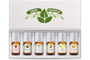 Fragrance Oils Set of 6 Scented Oils from Good Essential- Apple/Chocolate Oil, Coconut/French Vanilla Oil, Peach/Cupcake Oil: Aromatherapy, Perfume, Soaps, Candles, Slime, Lotions!