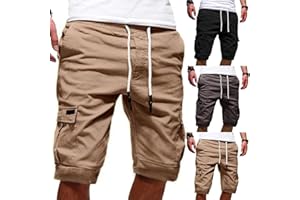Zannycn Kurze Hosen Herren Cargo Sommer Bermuda Freizeithose Shorts Sport Leichte mit Taschen Cargo-Shorts Freizeithose Strand Bequem Casual Wanderhose Jogginghose Stretch Fit Laufshorts