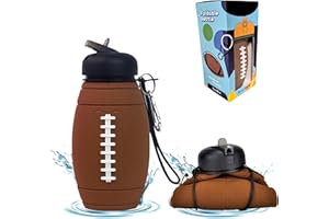 CODiLLO Borraccia, borraccia per bambini, pieghevole, in silicone, senza BPA, idea regalo (600 ml, rugby)