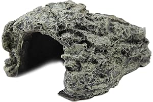 BORDSTRACT Reptology Shale Ledge Cave Hideout Rock den per Tartarughe, Anfibi Pesci Grotta in Resina Decorativa per Acquari Terrari(B-025A)