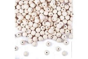 Qetlavee Holzkugeln mit Loch 20mm,150 Stück Holzperlen Natur,Runde Holzperlen mit Loch für DIY Schmuck Herstellung,Holzperlen Groß für Basteln und Dekorationen,Holzkugeln mit 5.8cm Locher zum Basteln