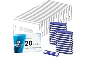 WUBUSHAN Placas Identificativas 90 * 54 mm, 20Pcs Placa Identificativa Personal, Placa Identificativa Personal, Identificador Personal con imán de 3 puntos para chaquetas, camisas y cortavientos