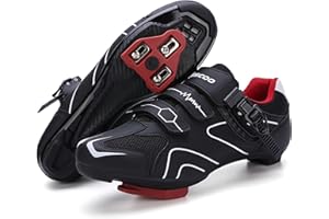 KESCOO Mens Womens Cycling Shoes Compatible with Peloton Bike Indoor Outdoor Road Bike Riding Shoes with Look Delta Cleats Pre-Installed Clip in Pedal