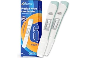 Accufast Test di Ovulazione, Prevedere con Precisione 6 ore Dopo, Test di Fertilità LH, Test Ovulazione Aumenta le tue Probabilità di Rimanere Incinta 99,99% Accurato & Sensibile (2 Tests)