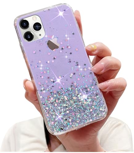 ORDA Custodia Con Glitter Per IPhone 11 Pro Max | Trasparente Rosa, Antiurto, Morbida TPU, Leggera, Per Donne E Ragazze - 2