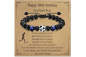 Toplstud Football Bracelets Gift for Boys - 10th 13th 14th 16th 18th Birthday Gifts for Boys - Football Birthday Presents for Son Grandson Brother Friend Nephew - Bracelets for Teenage Boy