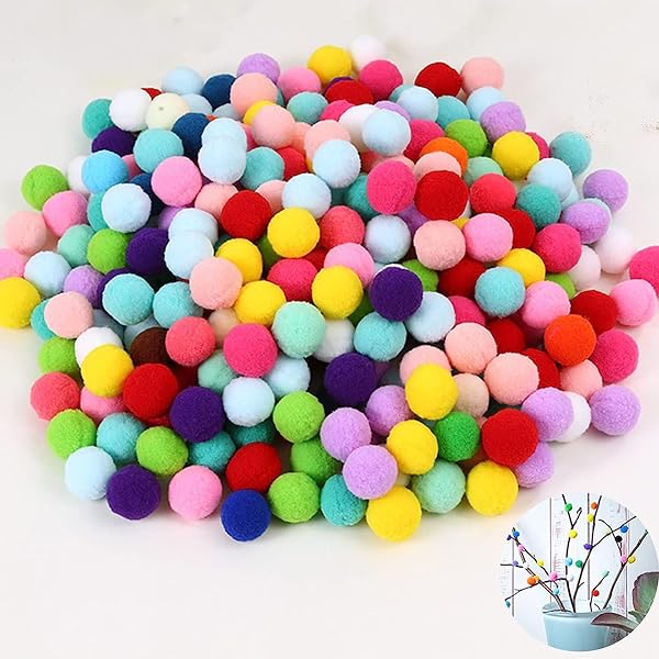 100 Pompons Pailletés Noël - Rouge, Vert, Blanc - DIY Déco, Cadeaux, Loisirs Créatifs