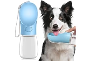 WOOBROO Dog Water Bottle for Walking, 350ml Dog Travel Water Bottle, Portable Pet Water Dispenser Antibacterial Food Grade Leak Proof Dogs Cat Drink Bottles, Pet Outdoor Drinking Cup Gift - Blue