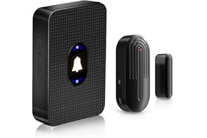 DAYTECH Wireless Door Alarm Sensor, Door Open Alarm Chime, Entry Alert For Home Store Office Security, 300ft/100m Operating Range, 55 Ringtones 5 Volume, 1 Receiver & 1 Sensor