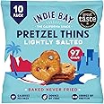 Indie Bay Snacks - Pretzel Thins Lightly Salted (10 x 24g) - Healthy Crisps - Vegan Crisps - Low Calorie Snacks - Plant-based