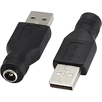 5PCS Adattatore USB 2.0 Femmina A DC 5.5x2.1mm Maschio - Connettori Di Alimentazione Per Dispositivi Elettronici, Piccoli Elettrodomestici, Luci USB (Nero)