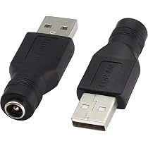 5PCS Adattatore USB 2.0 Femmina A DC 5.5x2.1mm Maschio - Connettori Di Alimentazione Per Dispositivi Elettronici, Piccoli Elettrodomestici, Luci USB (Nero)