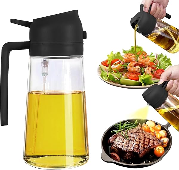 Misamo Enterprise 2-in-1 Oil Sprayer & Dispenser, 500ml, Black, Pack of 1 |…