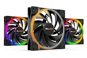 ‎BE QUIET! be quiet! Light Wings 140mm PWM high-speed Triple Pack Lüfter, enthält 3 Lüfter, ARGB-Beleuchtung, vielzählige Farben und Effekte, 20 ARGB LEDs, 9 geräuschoptimierte Lüfterblätter, hoher Luftdruck