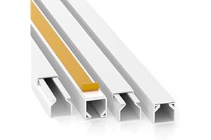 CILSON Canaletas para cables listas para montar (20 m, autoadhesivos, con cinta adhesiva de espuma, color blanco), Blanco