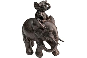 Kare Design Deko Figur Dumbo Uno Schwarz, Deko Objekt, Elefant, Accessoire, Wohnzimmer, Deko für Regale oder Sideboards, Deko Skulptur, Dekoration, 19x18x9 cm (H/B/T)