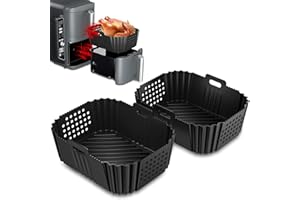 HONYAO Accessoires Air fryer pour Ninja Double Stack XL, 2 Pièces Moule Silicone Sans BPA Accessoires Friteuse Sans Huile compatible avec Ninja SL400EU/9,5 L SL400EUCP/9,5 L Friteuse à Air
