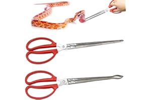 NIUOHOY 2 Stück Futterzange für Reptilien Schlangen-Futterzange 38cm Extra Lange Große Pinzette rutschfest für Schlangen Reptilien Tank Zubehör Schlangengreifer aus Edelstahl Schlangen Eidechsen Frosch Spinne