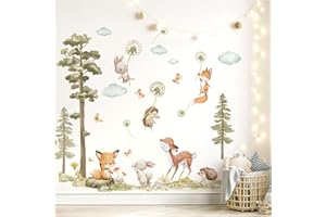 Little Deco Tatuaż ścienny, zwierzęta leśne, lis i jeleń DL5072 XXL