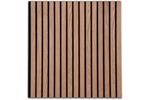 KARAT Panneaux muraux en MDF - Panneau mural avec placage en bois et feutre - Tasseau mural Décoration pour intérieur - Isolation sonore pour Bureau Maison (Red Oak 60x60 cm Epaisseur 2,1 cm)
