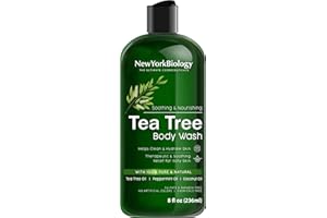 NEW YORK BIOLOGY THE ULTIMATE COSMECEUTICALS New York Biology Tea Tree Body Wash - Helps Nail Fungus, Athletes Foot, Ringworms, Jock Itch, Acne, Eczema & Body Odor, Soothes Itching & Promotes Healthy Skin and Feet - 236 ml