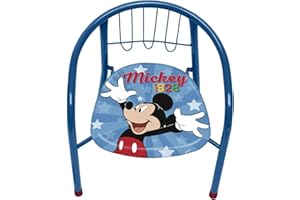 ARDITEX Silla de Metal 35.5x30x33.5cm de Disney-Mickey, Azul, Dibujo Animado, Apilable, Resistente y Segura, Cumple con la Normativa Europea